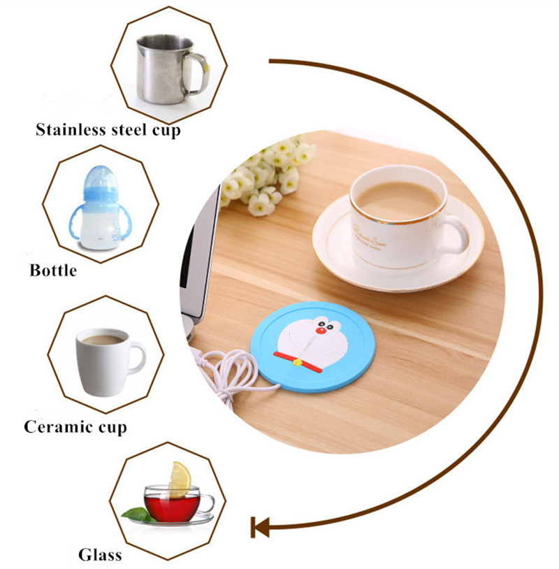 Cool Cute Cartoon USB Warmer Silicone Heat Heater For Milk Tea