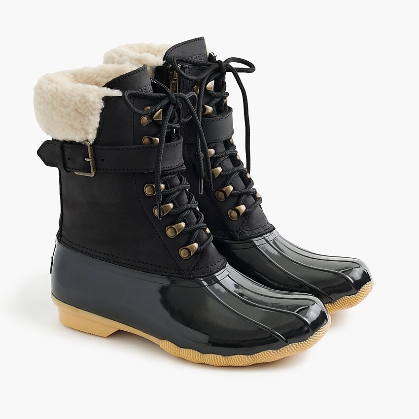 sperry shearwater boots black