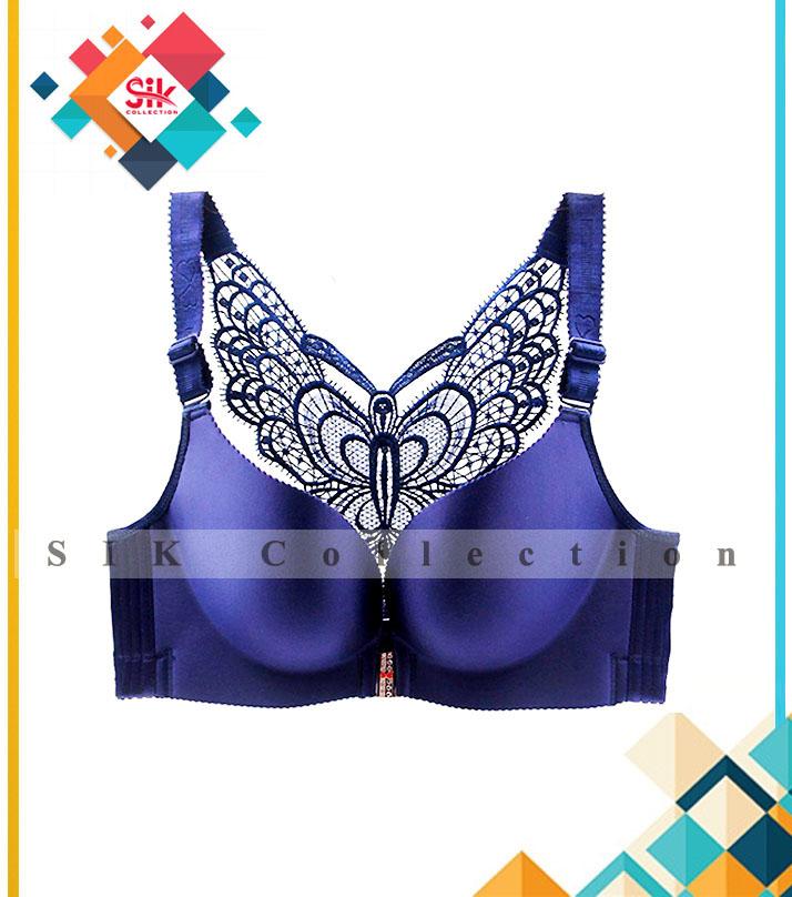 Fancy High Quality Imported Back Butterfly Bra For Women Dark Blu