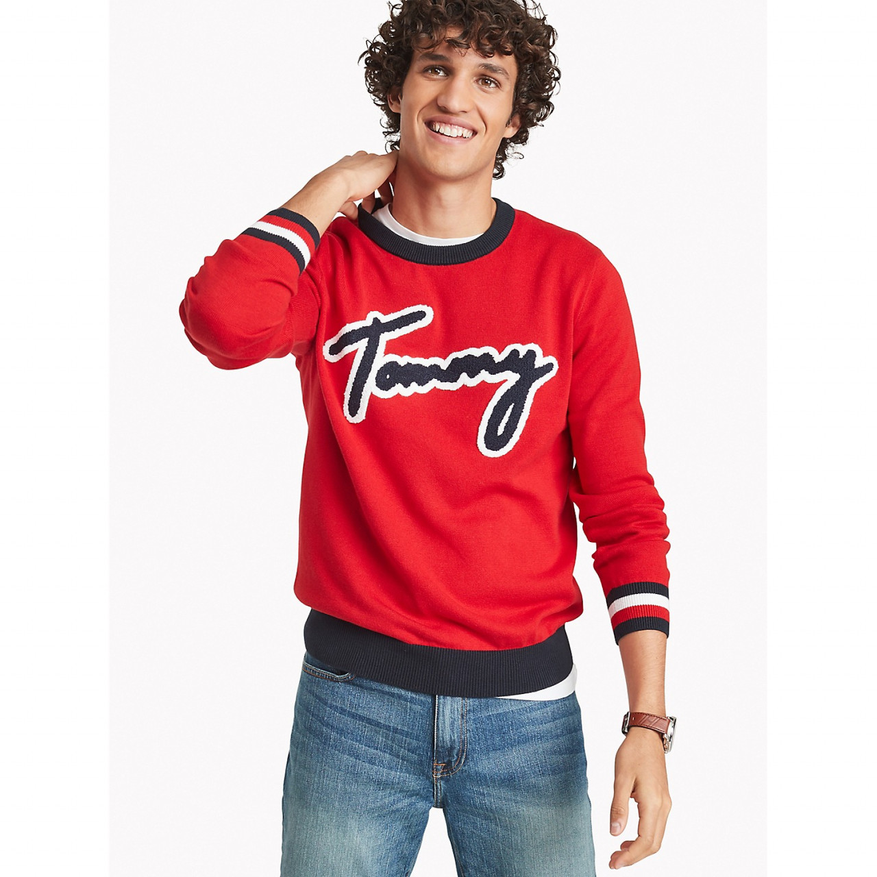 red tommy sweater