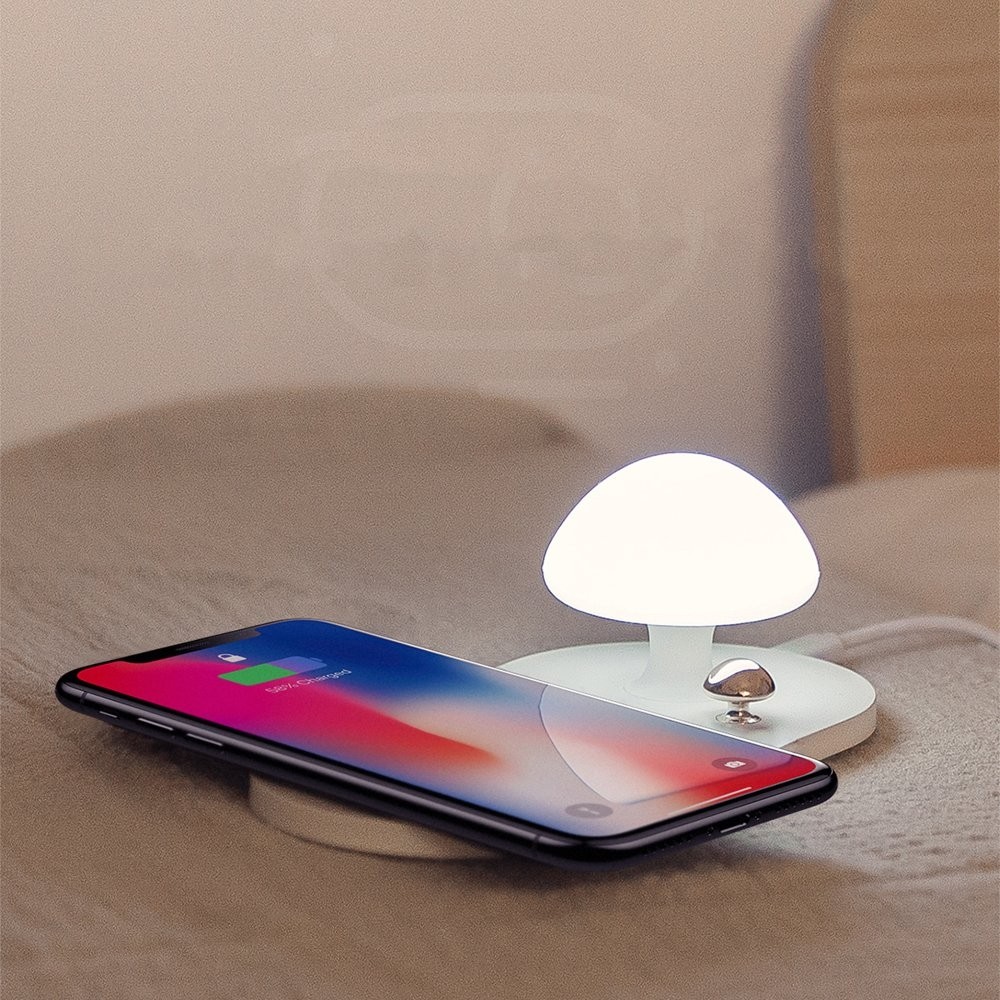 Baseus WXMGD 02 Wireless Fast Charger with Mushroom Lamp White Pr