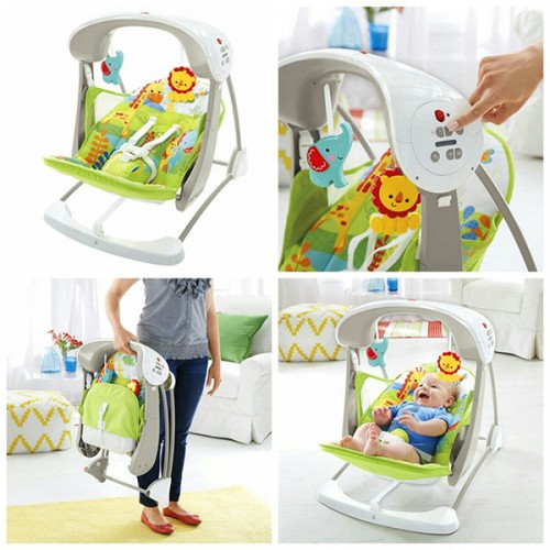 Fisher price rainforest friends take along swing and hot sale seat