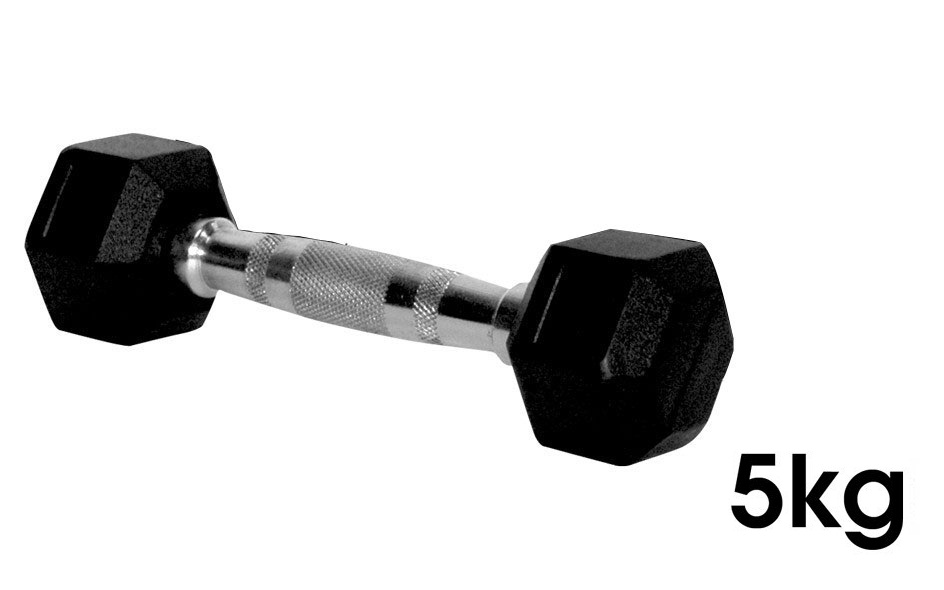 Rubber Hex Dumbbells 5KG Single Piece Price In Pakistan