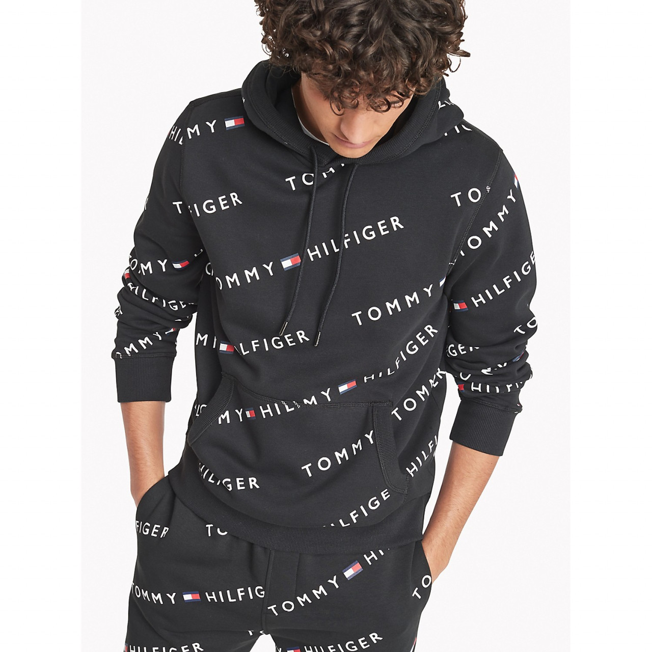 tommy hilfiger all over print hoodie