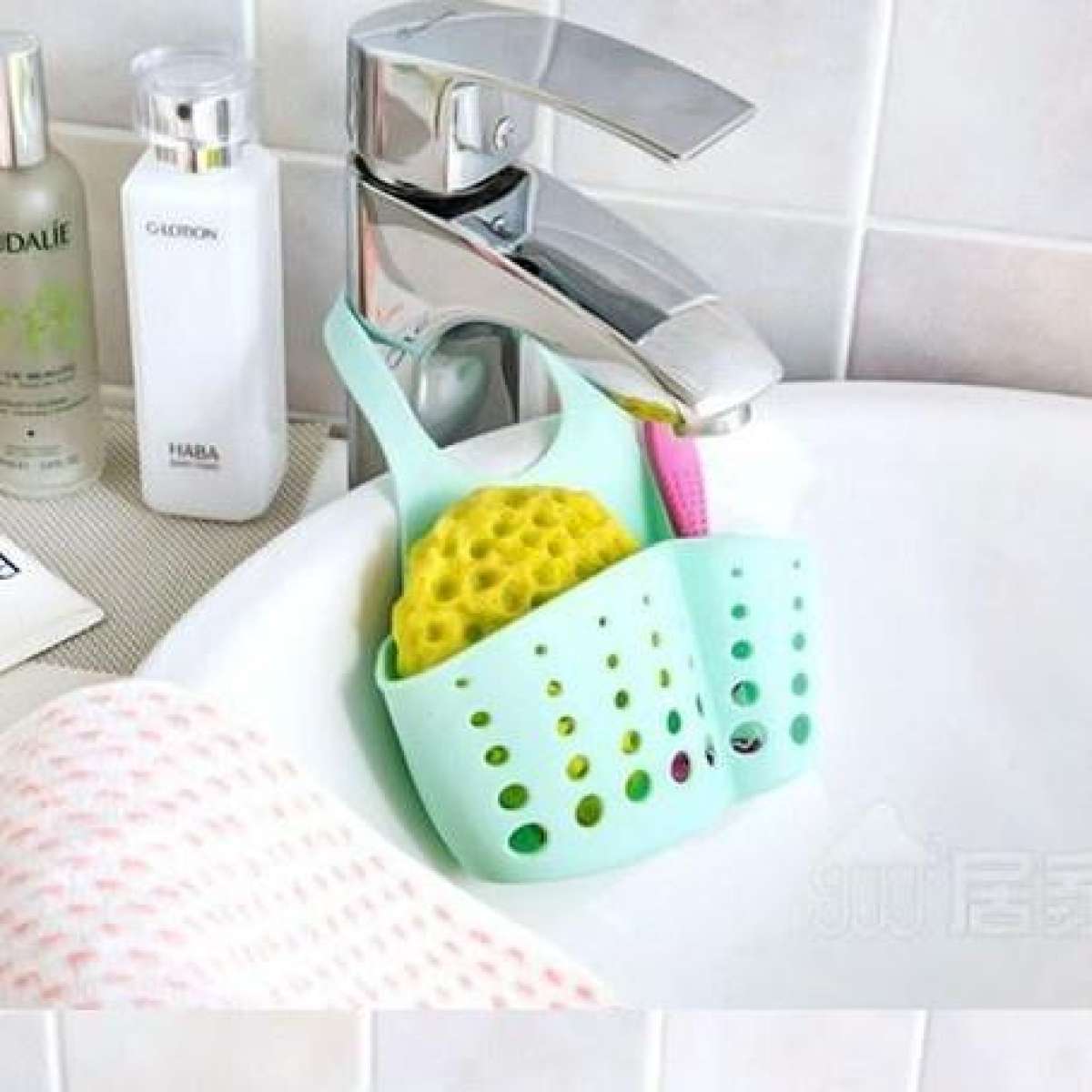 Kitchen Bathroom Sponge, Soap Silicone Hanging Organizer for