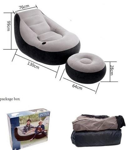 Footrest Inflatable Chair Flocked