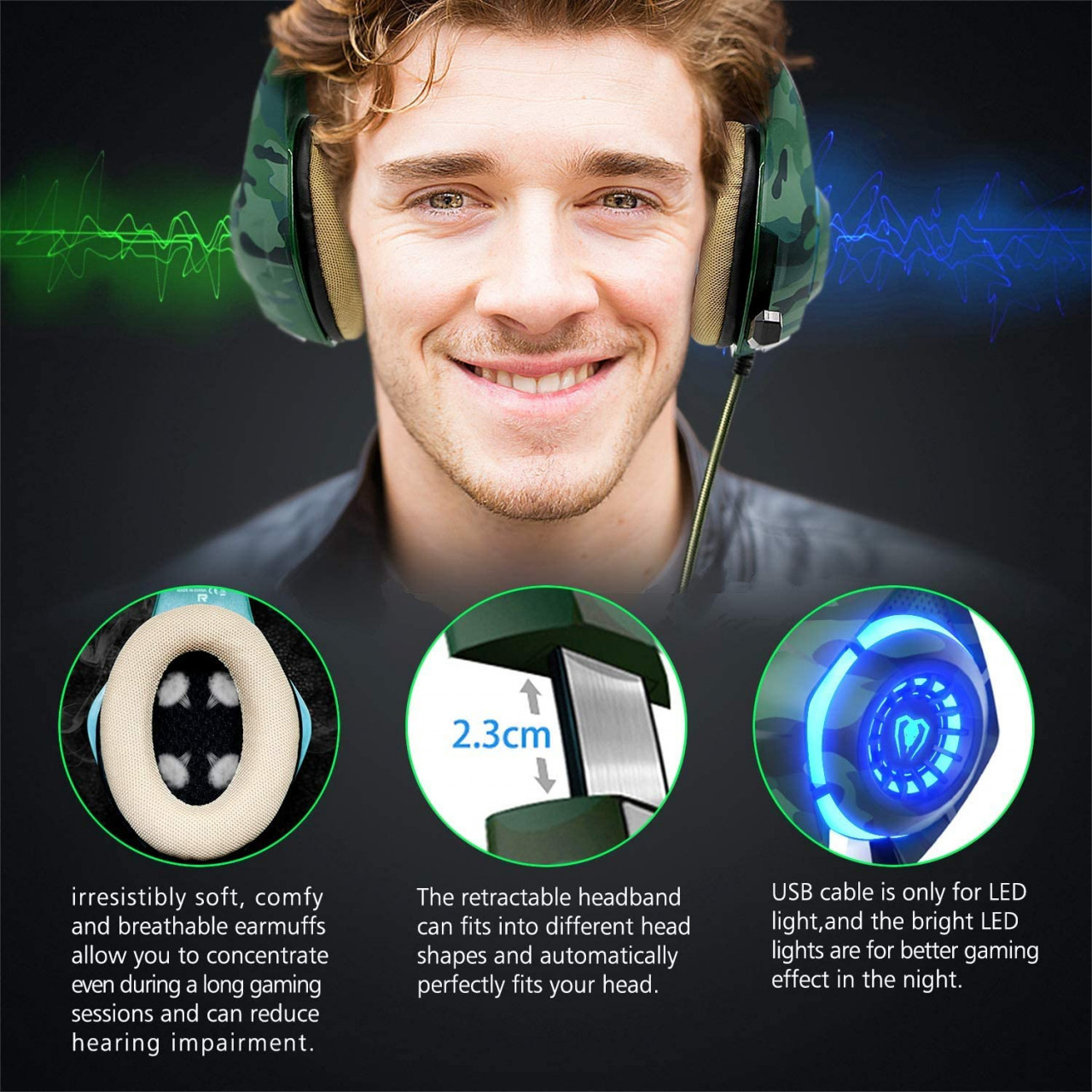 Beexcellent discount headset camo