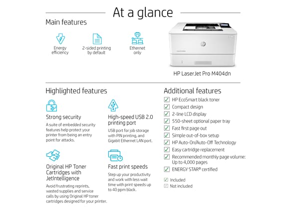 Hp M404dn Laserjet Pro Laser Printer With Built In Ethernet Dou