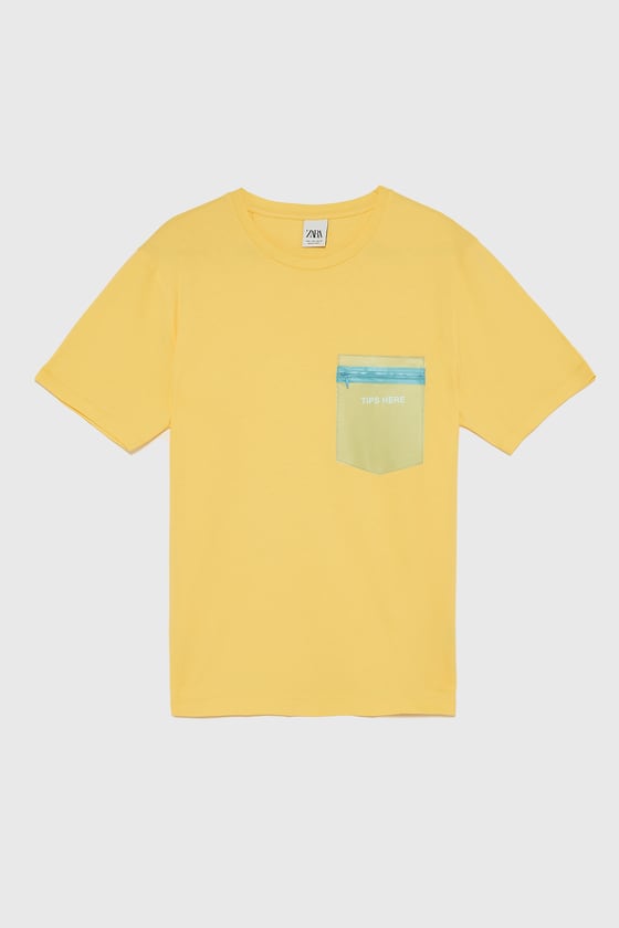 zara yellow t shirt