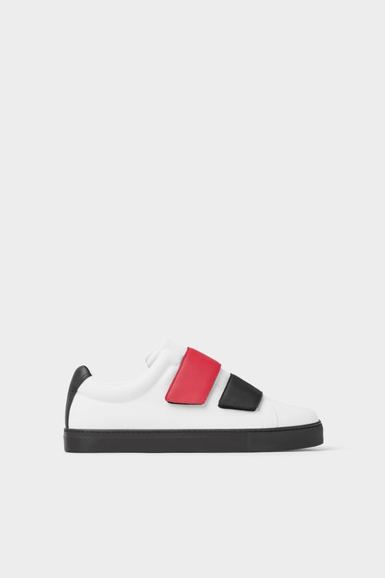 Zara White Strap Sneakers Multicolor 