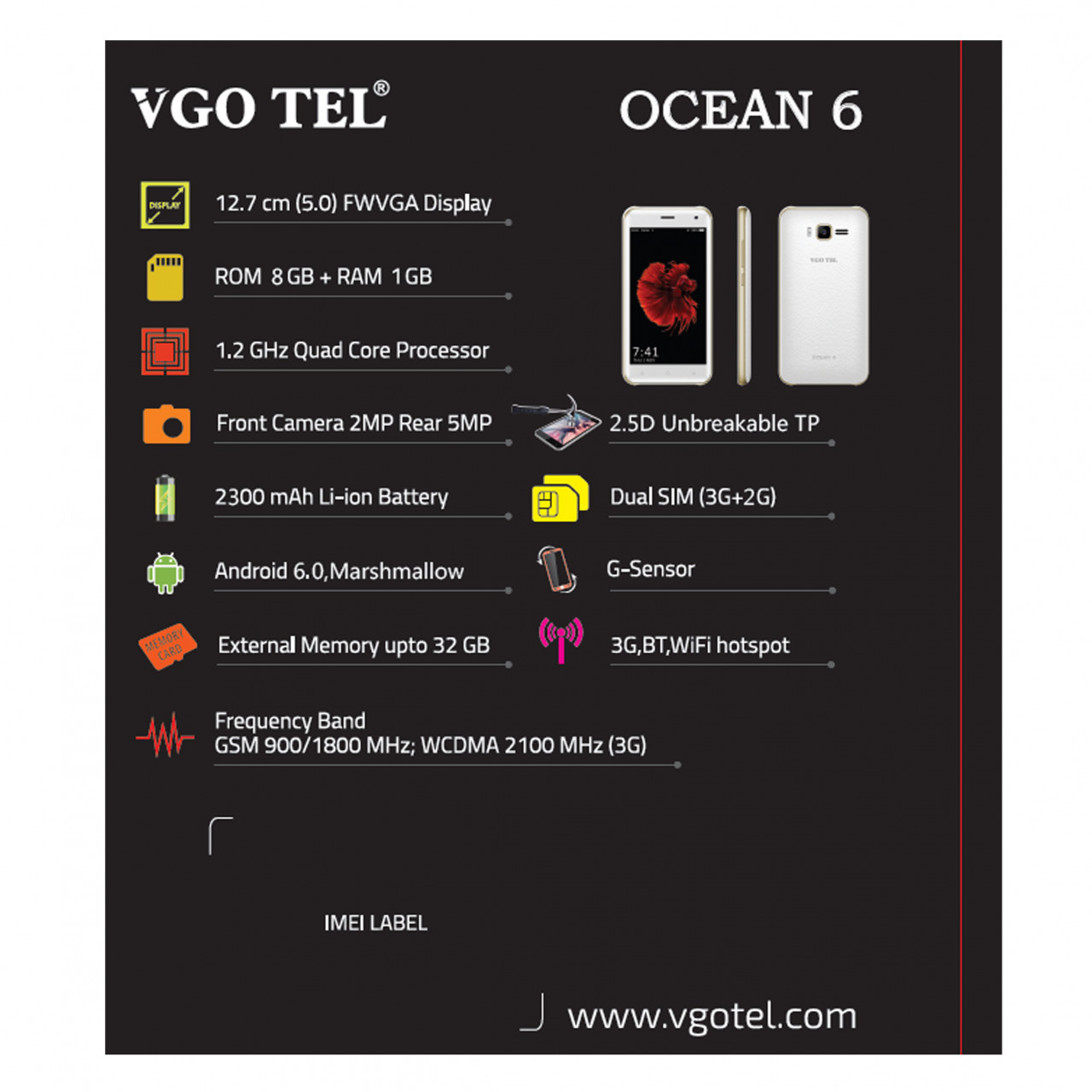 Vgo Tel Ocean 6 Black