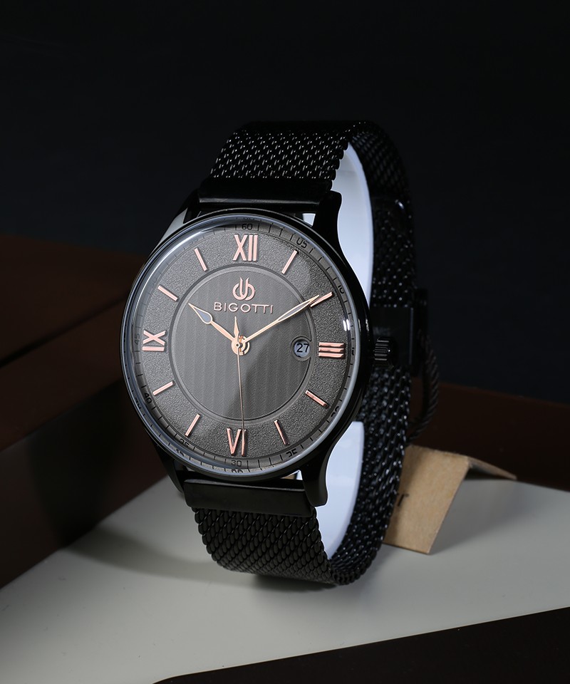 BIGOTTI Analog Stainless Mens Black Watch Price in Pakistan