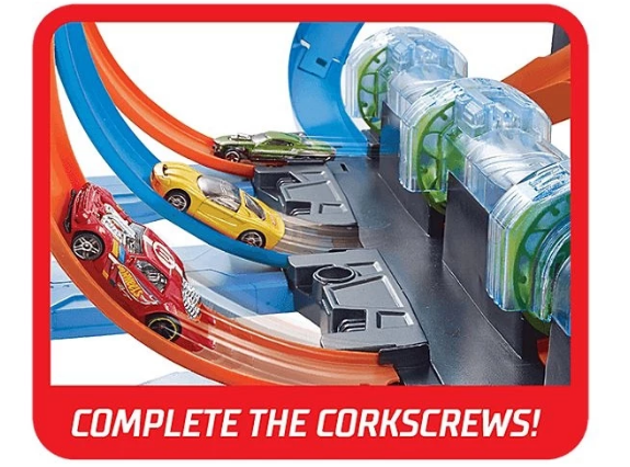 Hot Wheels Action Corkscrew Triple Loop Track Set with 1 Toy Car