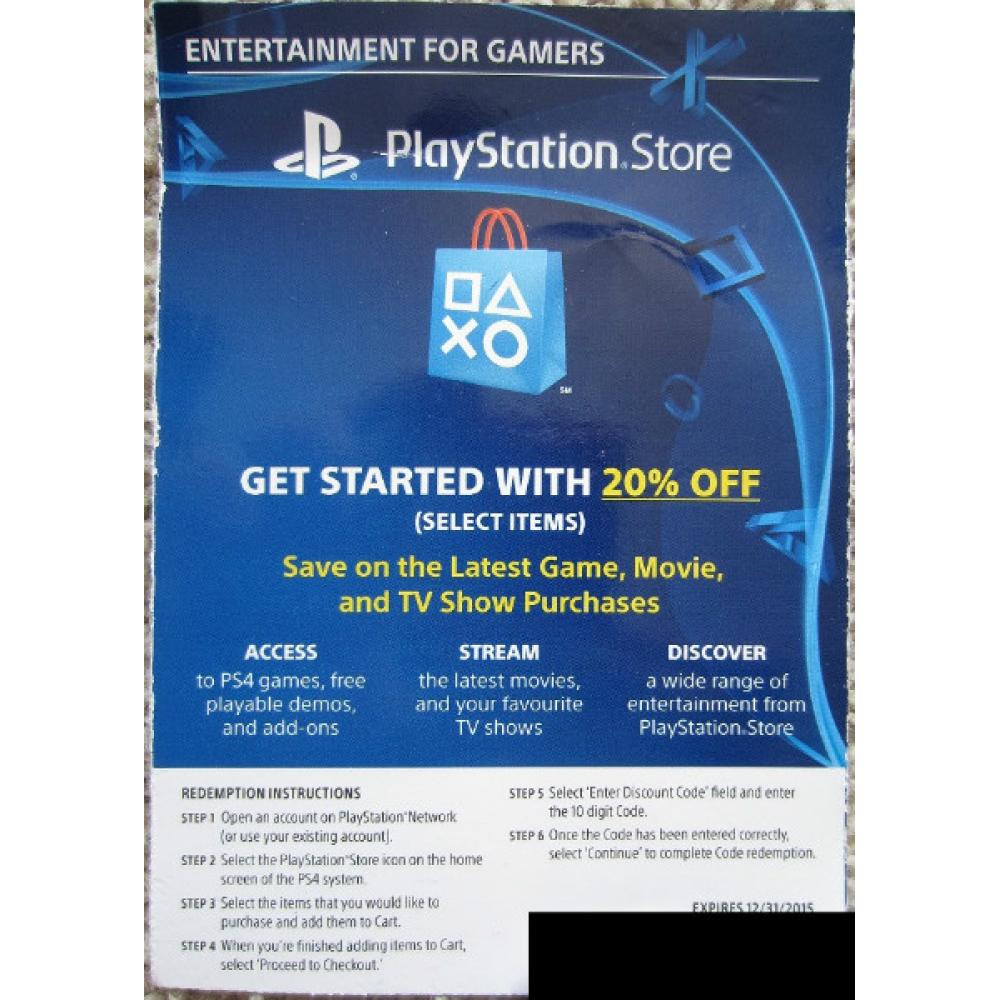 ps4 store 10 digit discount code