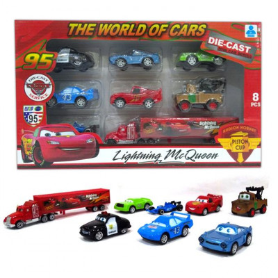 Cars Lightning McQueen Piston Cup Racing Team 8 pcs Die Cast Meta