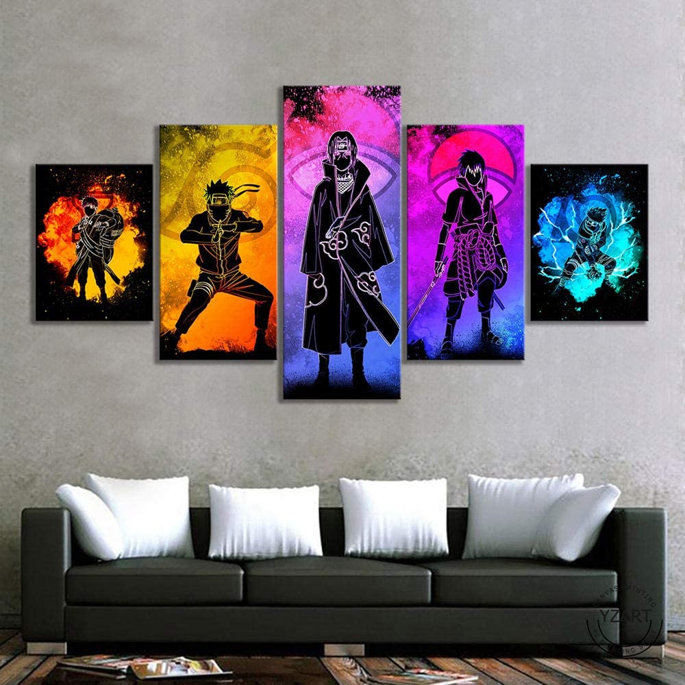 5 Piece Canvas Wall Art HD Gaming Picture Wall Art 5 Panel Naruto