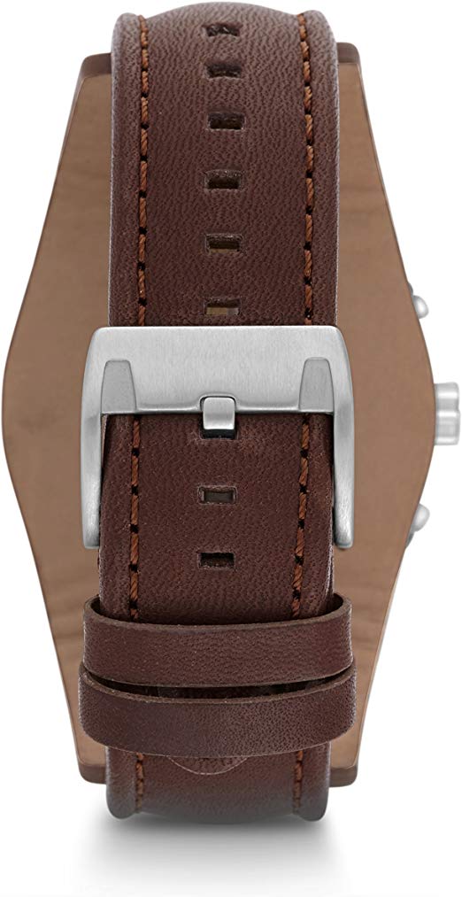 Fossil CH2891 Mens Coachman Steel and Leather Cuff Watch Price In